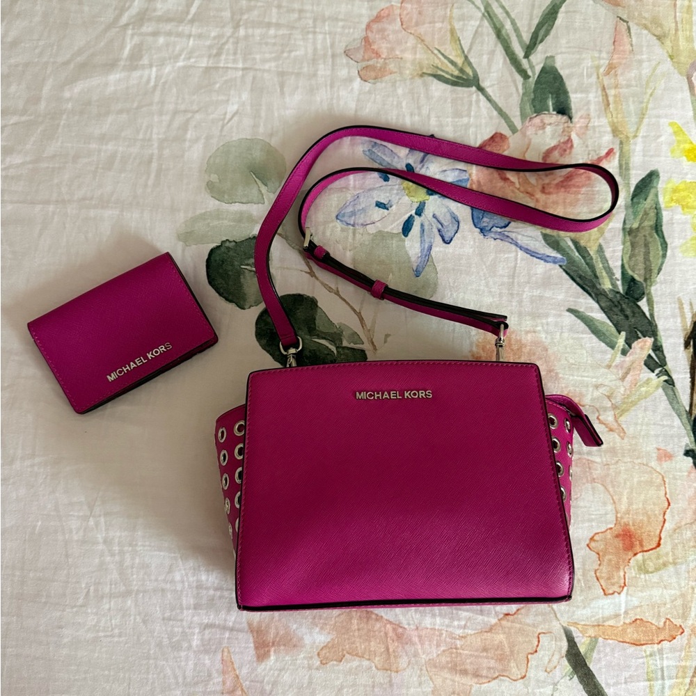 Michael Kors Fuchsia Crossbody Bag and Wallet
